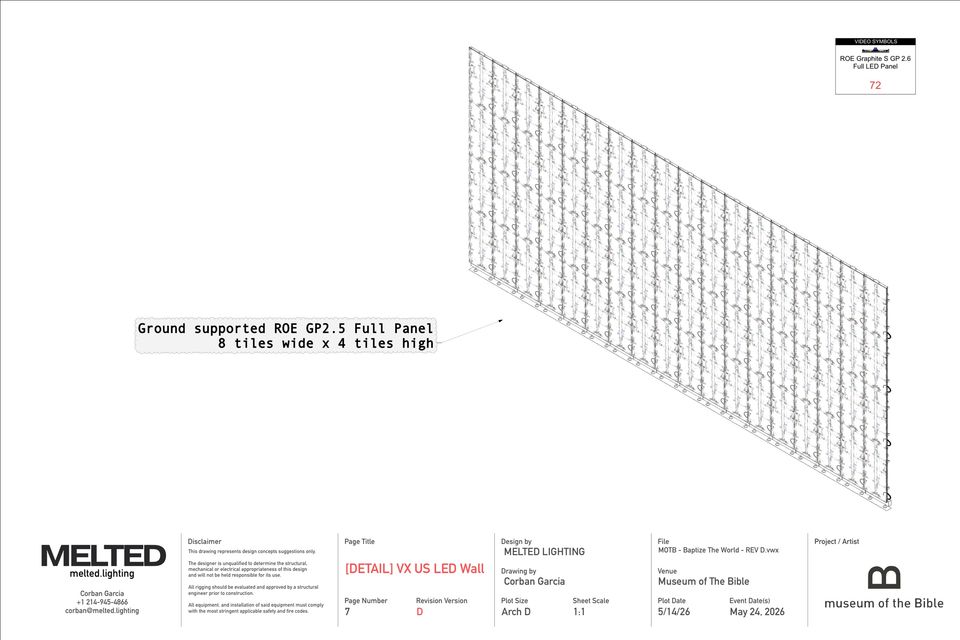 Detail sheet of the ground-supported ROE GP2 wall, eighteen tiles wide by four high