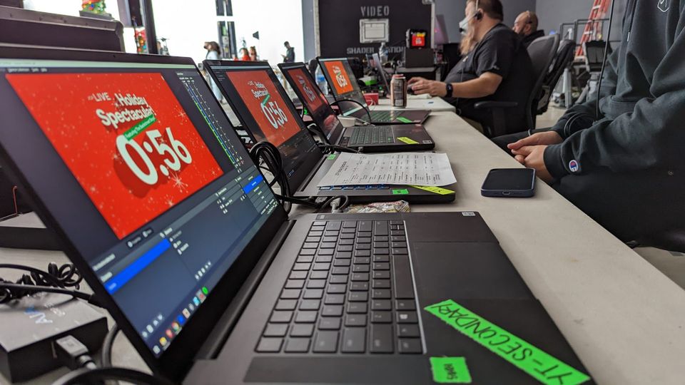 Control monitors at the JCPenney Holiday Spectacular