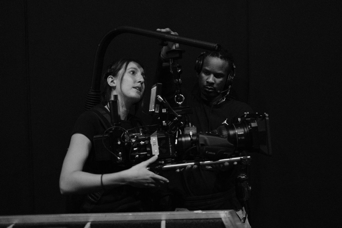 Two camera operators on an Easyrig with a Canon 17-120 at The Wiltern